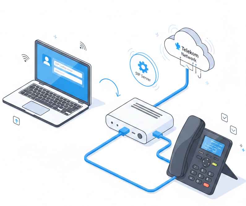 راه اندازی سیپ فون مخابرات